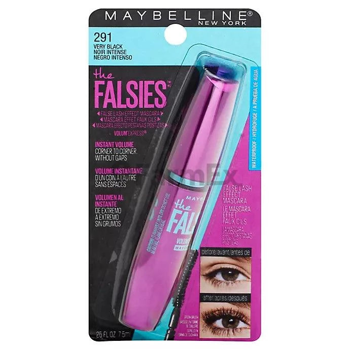 MASCARA DE PESTAÑA MAYBELLINE" VERY BLACK" THE FALSIES Farmex