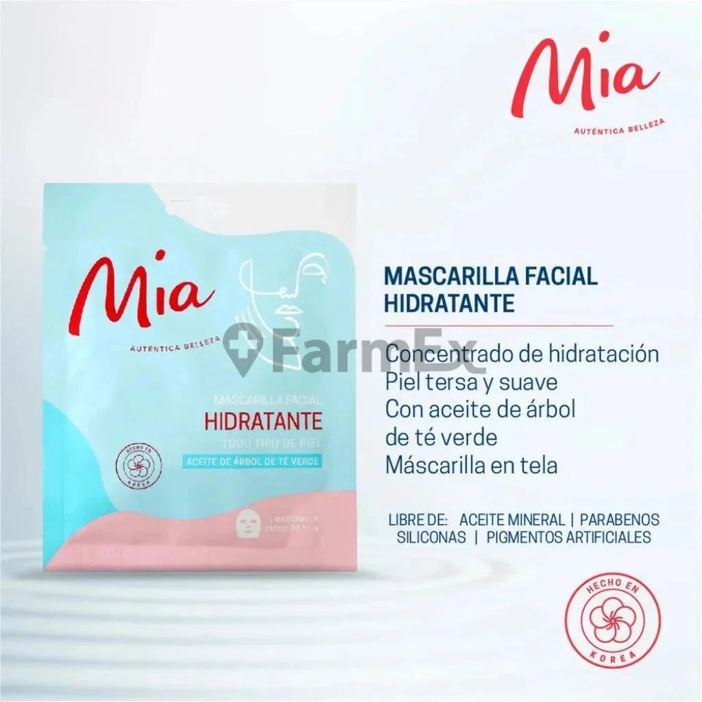 Mia Mascarilla Facial "Hidratante" Todo Tipo de Piel x 1 unidad Socofar