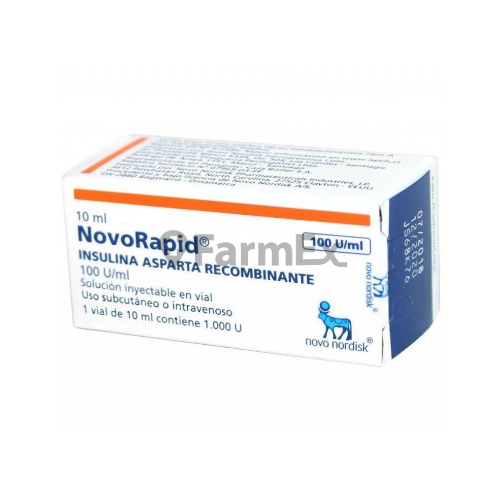Novorapid 100 U / ml Insulina Asparta Recombinante x 10 ml "Ley Cenabast" NOVONORDISK