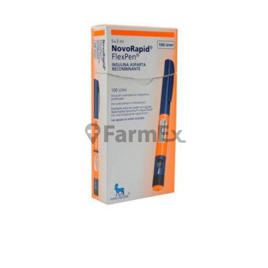 Novorapid 100 UI / ml Inyectable 3 ml x 5 flexpen "Ley Cenabast" NOVONORDISK