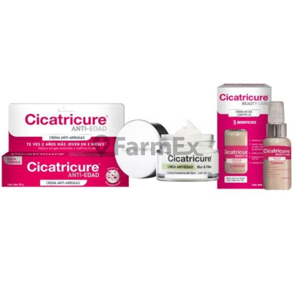 Pack cica Crema antiarrugas 60 gr + Contorno de ojos Blur & Filler + Beauty Care & cosmético de regalo Genomma