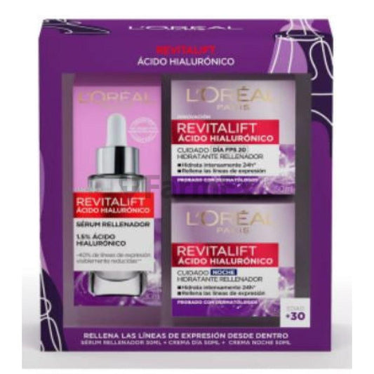 Pack Loreal Revitalift Ac. Hialuronico Edad +30 x 3 frascos Loreal Paris