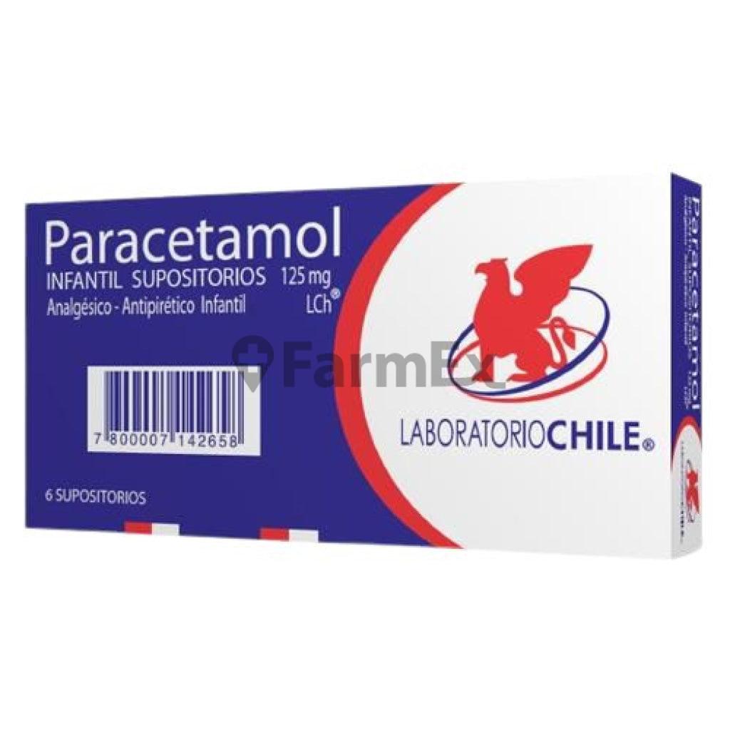 Paracetamol 125 mg x 6 supositorios CHILE