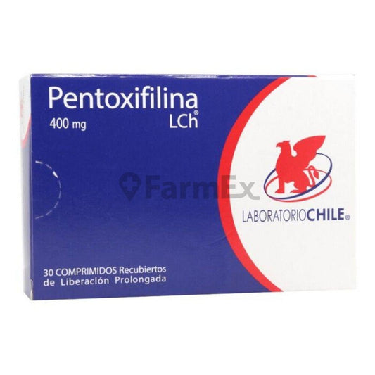 Pentoxifilina 400 mg x 30 comprimidos LAB. CHILE