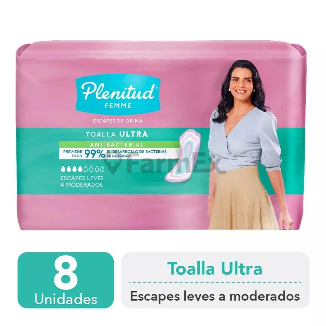 Plenitud Femme Toalla "Ultra Antibacterial" x 8 unidades kimberly