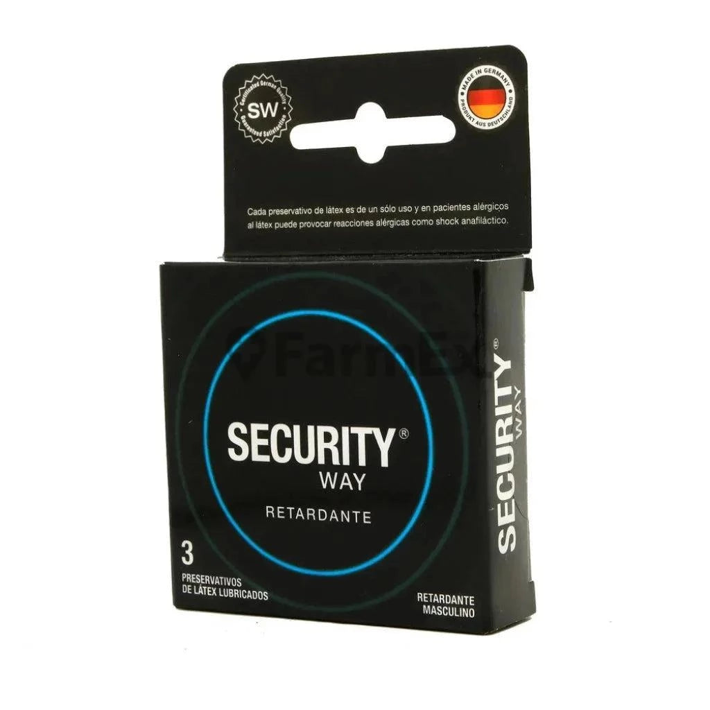 Preservativos Security way "Retardante" x 3 unidades CPR