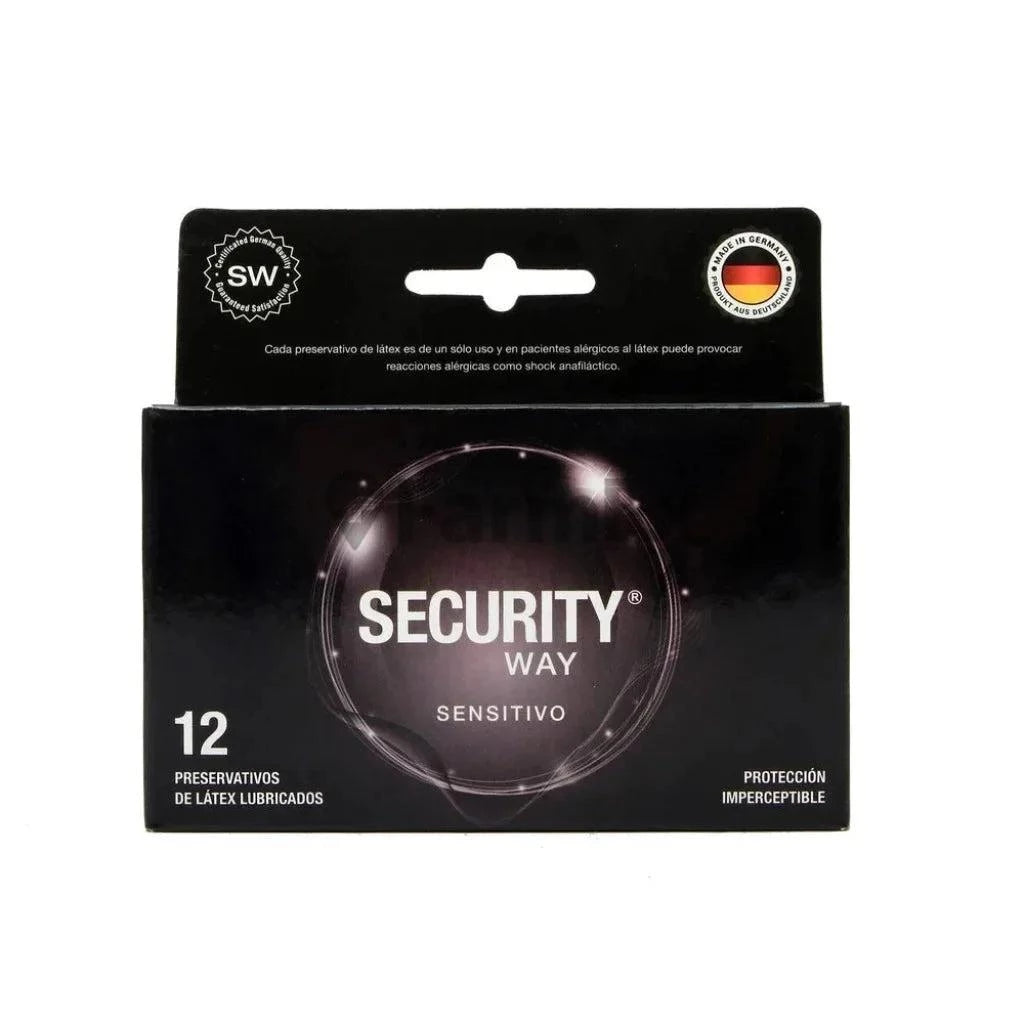 Preservativos Security way "Sensitivo" x 12 unidades CPR
