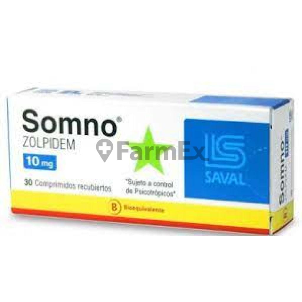 Somno 10 mg x 30 Comprimidos Rec. (Saval) Disponible Solo Para Retiro En Tienda. SAVAL