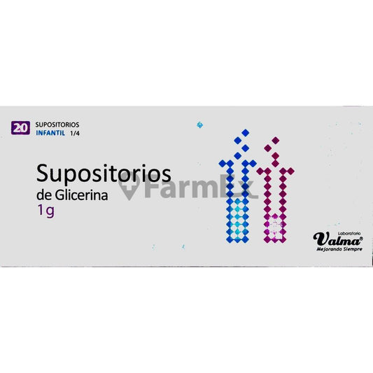 Supositorio Glicerina Infantil 1 g. x 20 VALMA