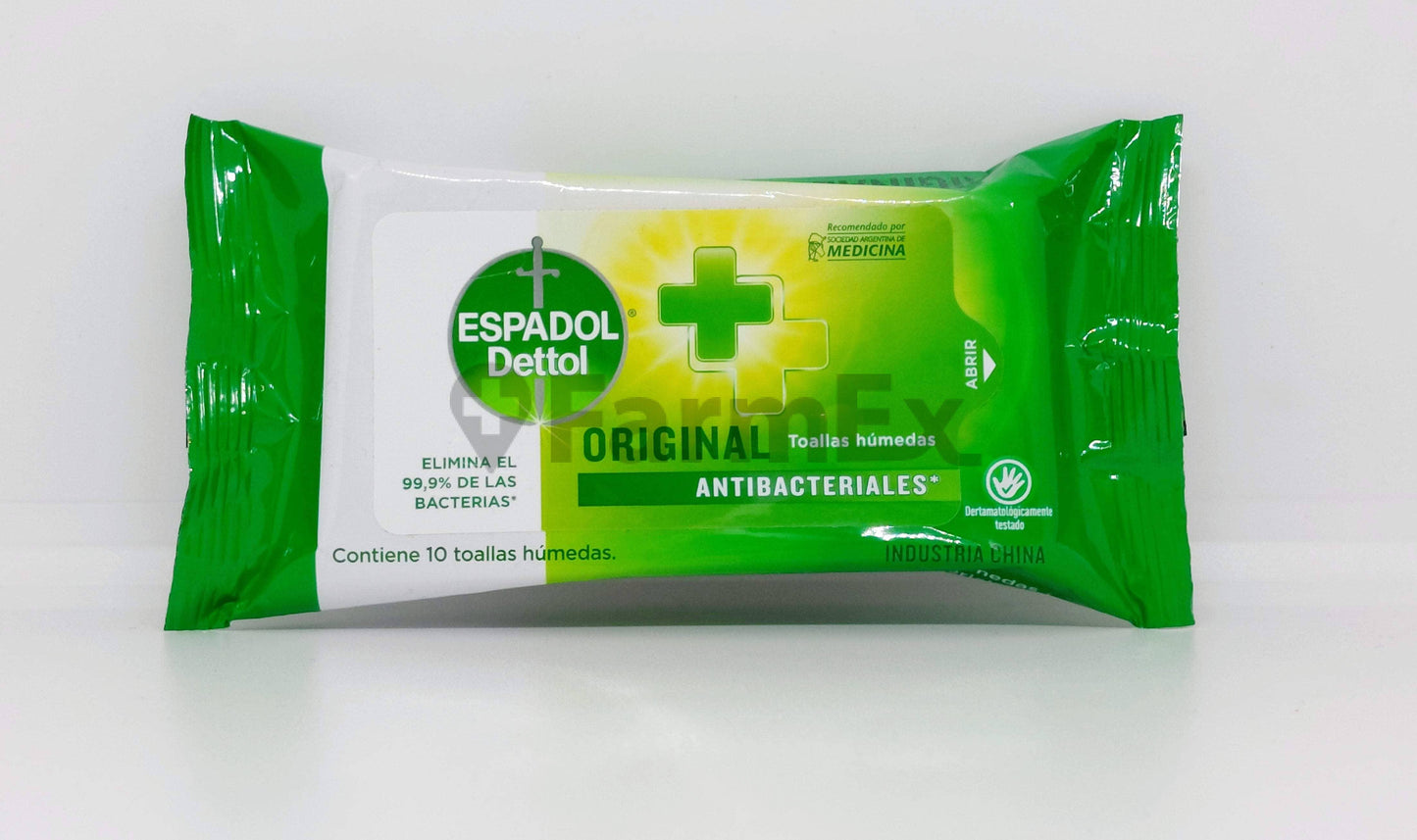 Toallitas húmedas "Espadol Dettol" x 10 unidades Nox Bellcow