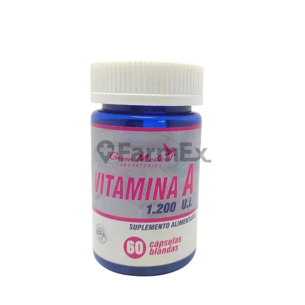 Vitamina A 1.200 U.I. x 60 cápsulas Green medical
