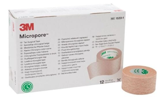 1533-1 Micropore 3M Piel 2.5 cm x 9.1 m sin dispensador Farmex-Pluxee-Persistente 