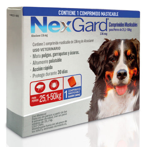 Nexgard 136 mg (25.1 - 50 kg) x 1 Comprimido Masticable
