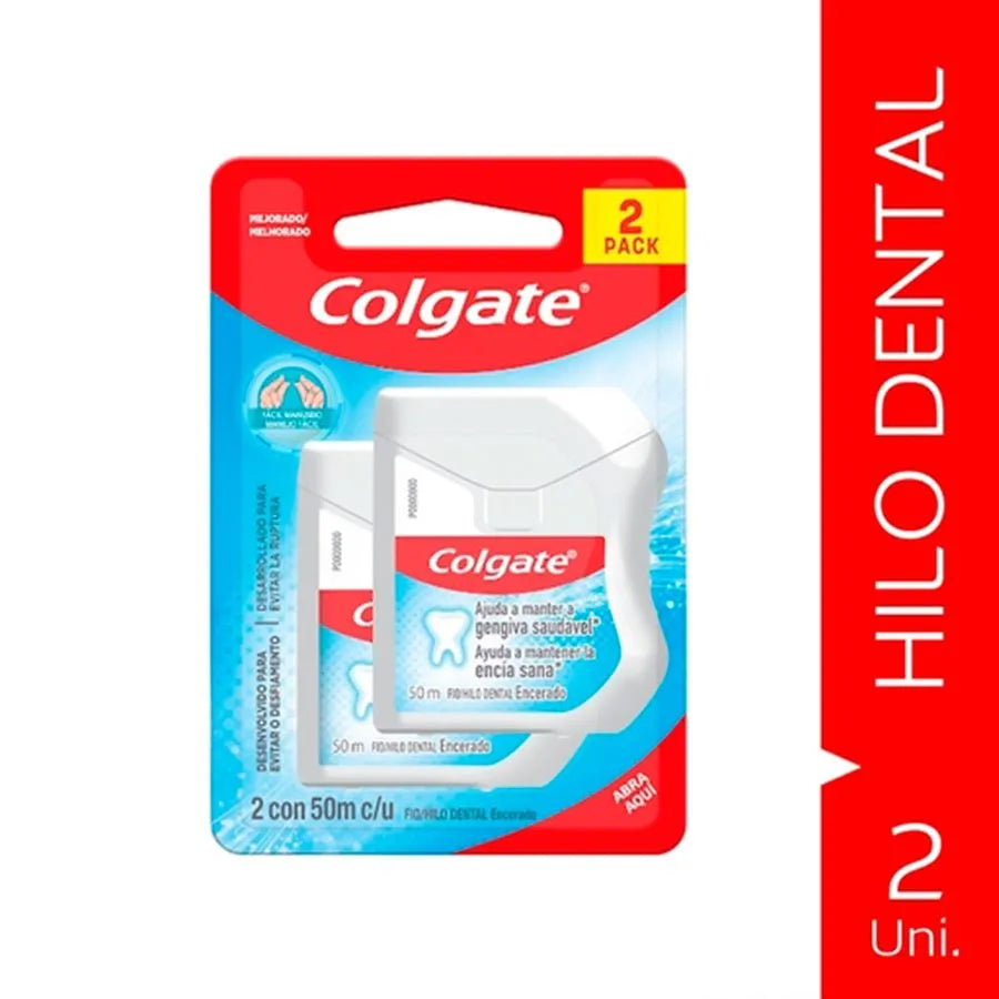 Colgate Hilo dental encerado 50mt X 2 unidades