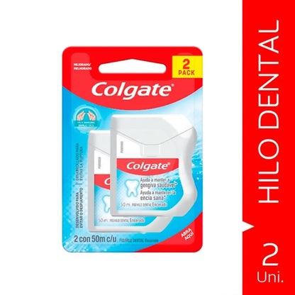Colgate Hilo dental encerado 50mt X 2 unidades