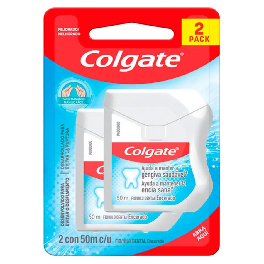 Colgate Hilo dental encerado 50mt X 2 unidades