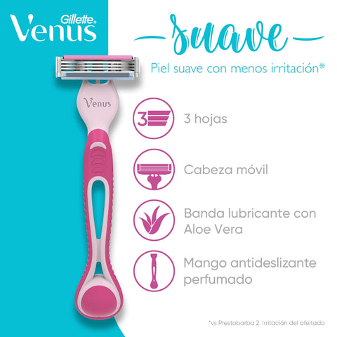 Gillette afeitadora desechable Venus Suave 3 hojas mujer x 6 unidades