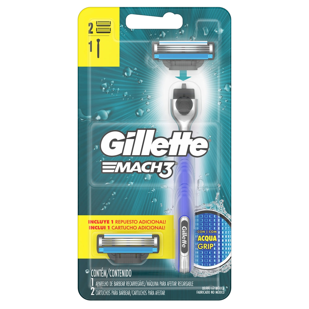 Gillette Mach 3 Pack Máquina Afeitar + 2 Cartuchos