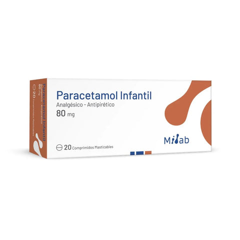 Paracetamol infantil 80 mg x 20 comprimidos