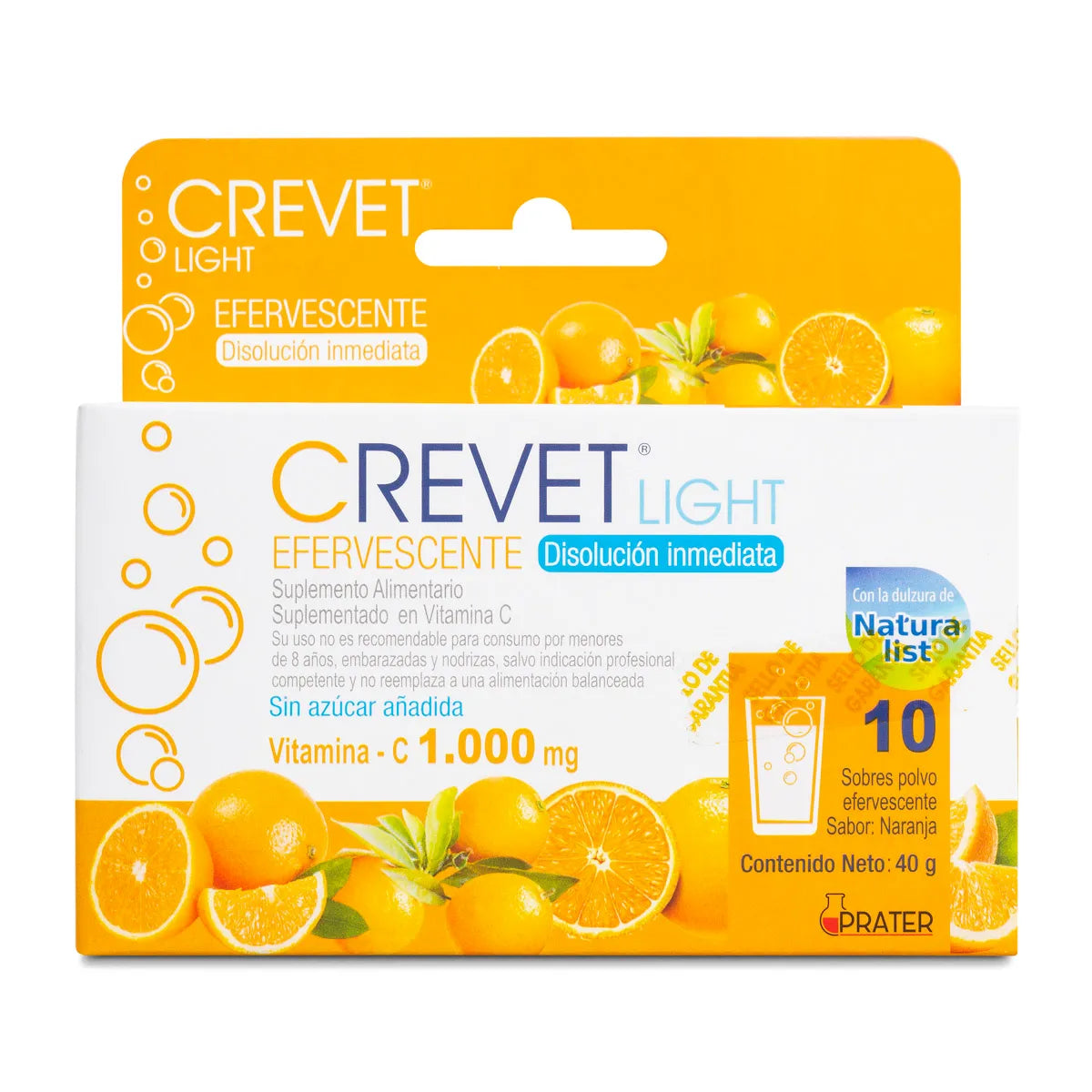 Crevet Light Vit. C 1.000 mg x 10 SOBRE eferv (Prater)
