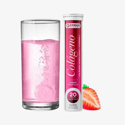 Colágeno "Colágeno + Vit C sabor frutilla" x 20 Tabletas efervescentes