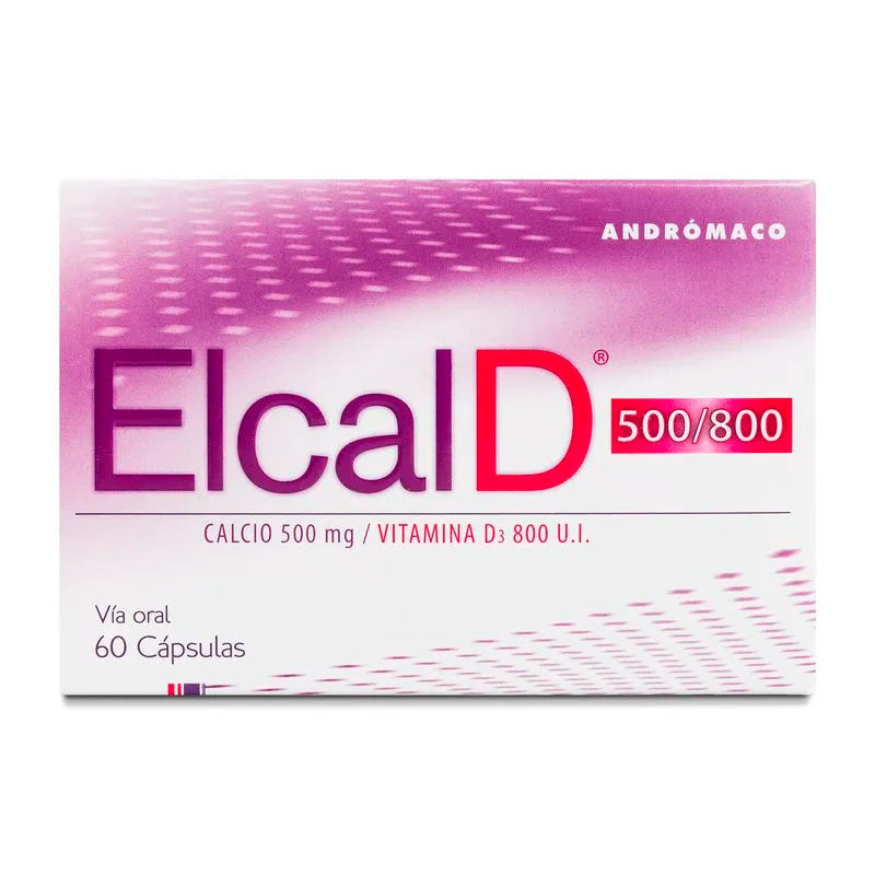 ELCAL D 500 / 800 mg Calcio + Vit. D3  x 60 cápsulas