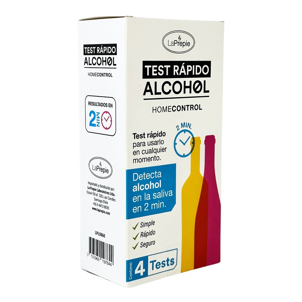 Test rápido Alcohol X 4 unidades