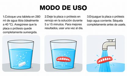 Tabletas limpiadoras para placas y aparatos dentales x 30 unidades