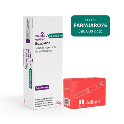 Mounjaro Tirzepatida 7.5mg/0.6ml Inyectable 1 Dispositivo + agujas