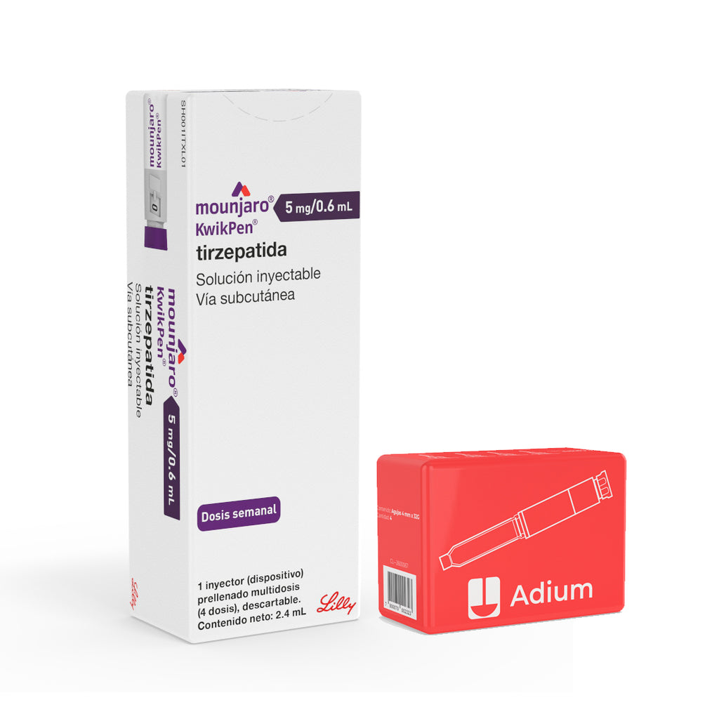 Mounjaro Tirzepatida 5mg/0.6ml Inyectable 1 Dispositivo + 4 agujas