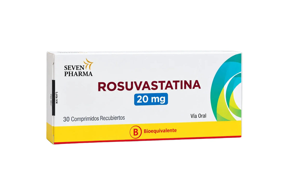 Rosuvastatina 20 mg X 30 comprimidos recubiertos.