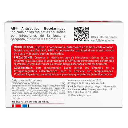 AB Miel Limón "Alivia el dolor de garganta" x 12 comprimidos Masticables Farmex-Fonasa-Persistente 