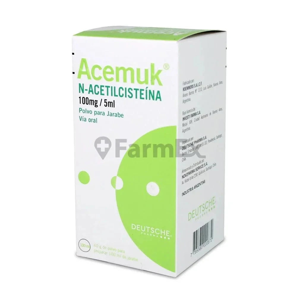 Acemuk Polvo para Jarabe 100 mg / 5 mL x 100 mL Farmex-Pluxee-Persistente 