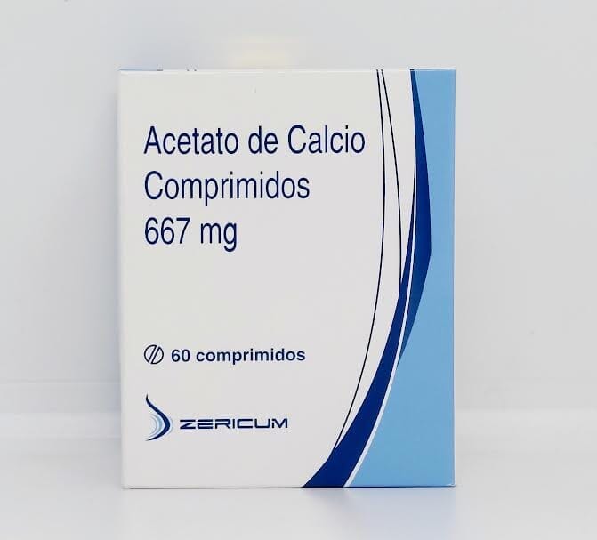 Acetato de Calcio 667 mg x 60 comprimidos "Ley Cenabast" Farmex-Pluxee-Persistente 