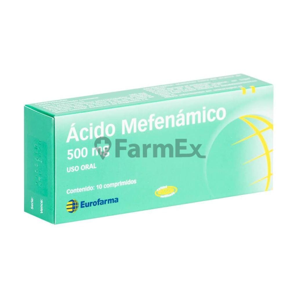 Acido Mefenámico 500 mg x 10 Comprimidos Farmex-Consorcio-Persistente 