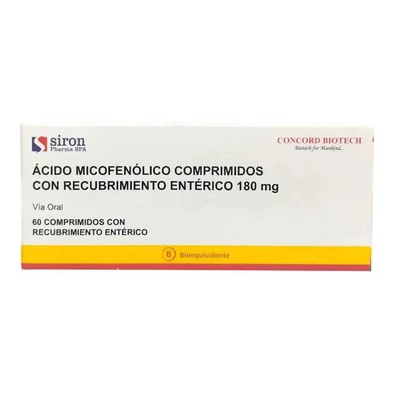 Acido Micofenólico 180 mg x 60 comprimidos "Ley Cenabast" SIRON PHARMA 