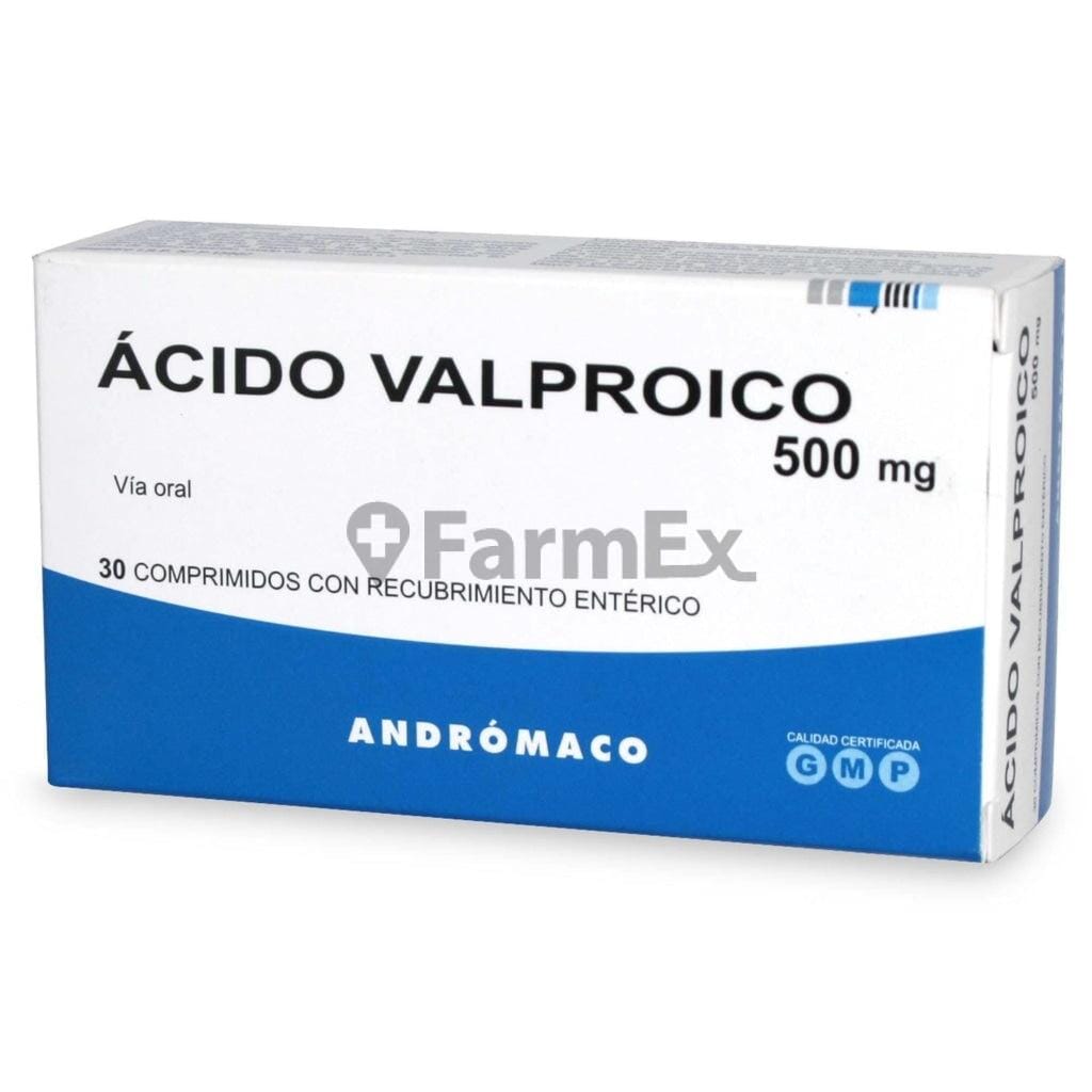 Acido Valproico 500 mg x 30 comprimidos "Ley Cenabast" Farmex-VidaTres-Persistente 