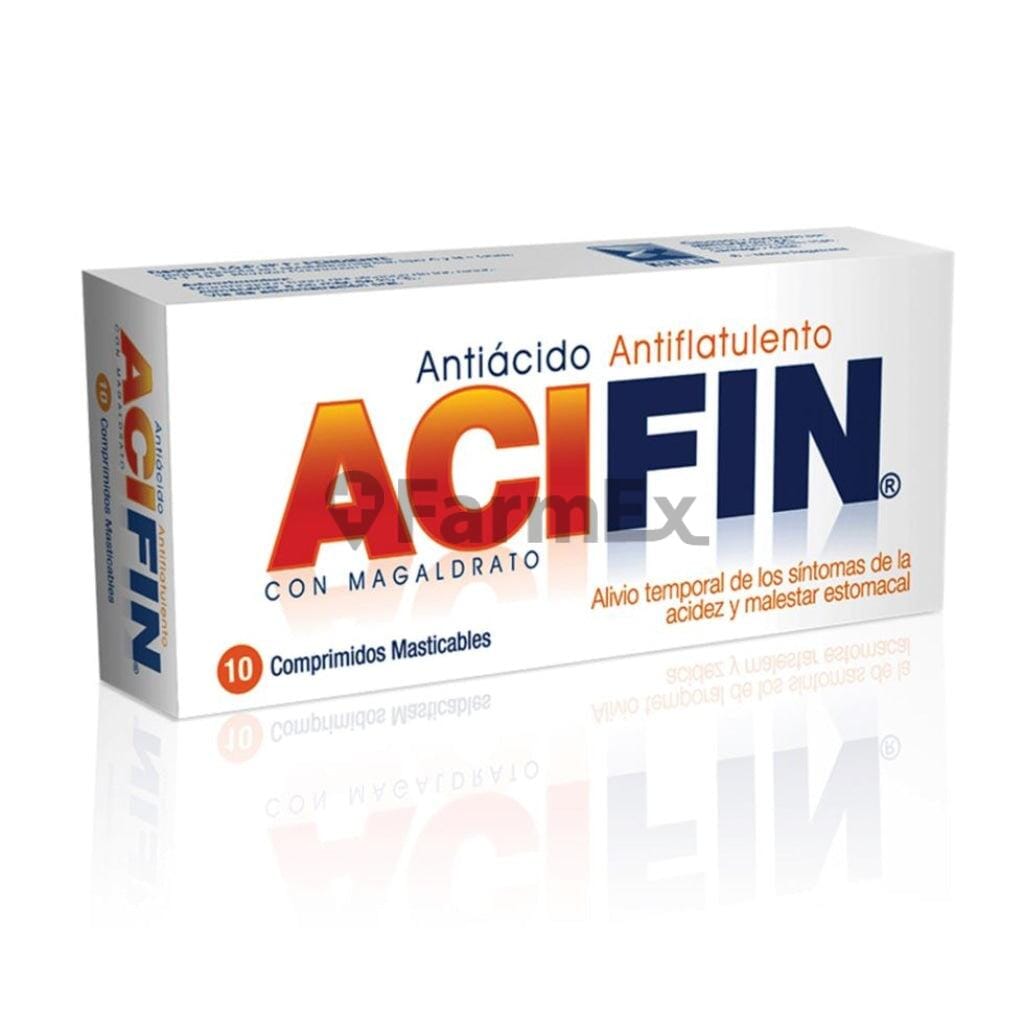 Acifin x 10 comprimidos Farmex-BanMedica-Persistente 