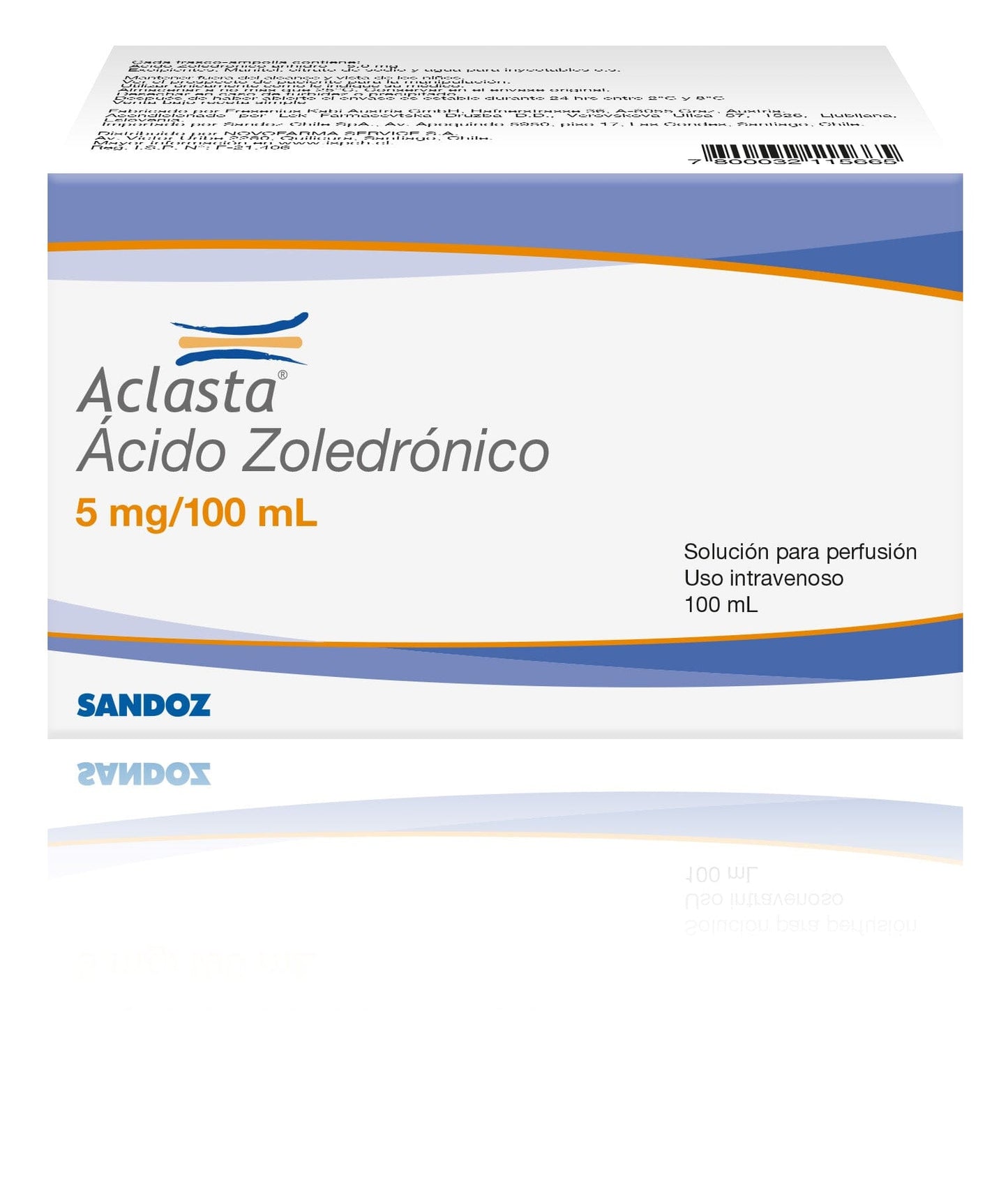 Aclasta 5 mg/100 mL / Incluye administración domiciliaria.