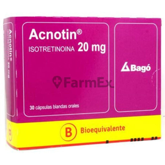 Acnotin 20 mg x 30 cápsulas susc-1 de 6 meses Farmex-Suscripciones-Persistente 