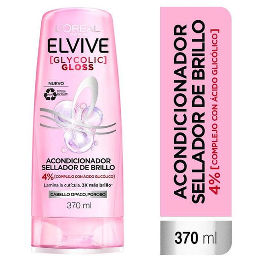 Acondicionador Elvive Glycolic Gloss 370 mL Loreal Paris 
