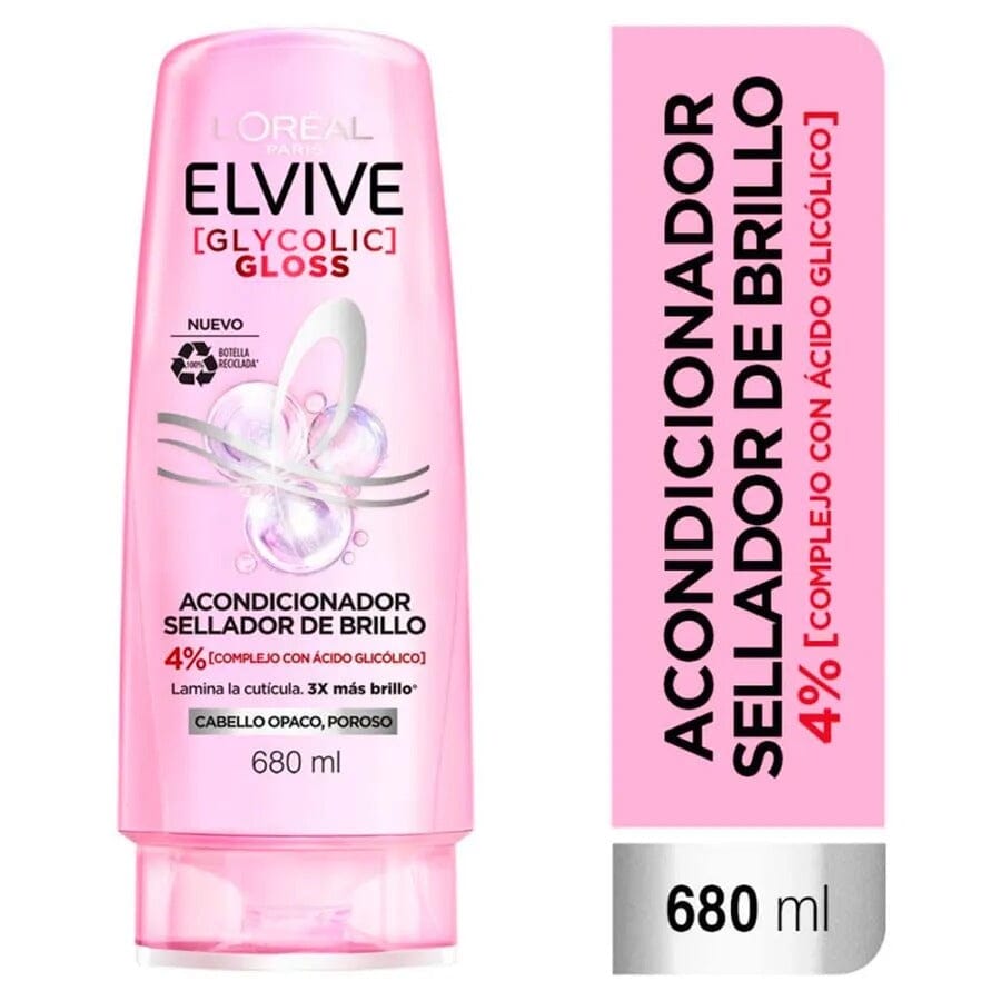 Acondicionador Elvive Glycolic Gloss 680 mL.