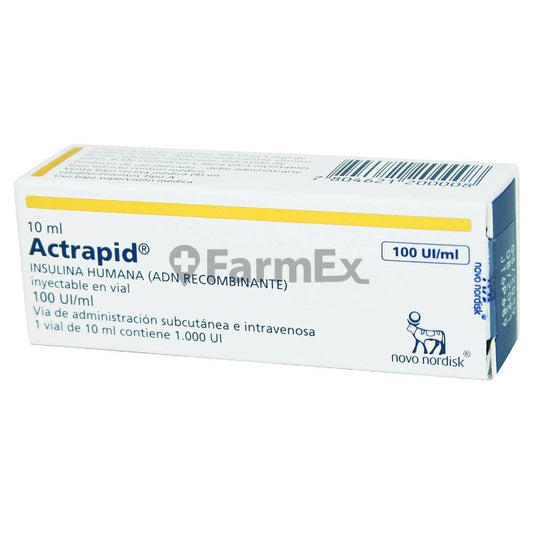 Actrapid Solución Inyectable 100 UI / mL x 10 mL Farmex-VidaTres-Persistente 