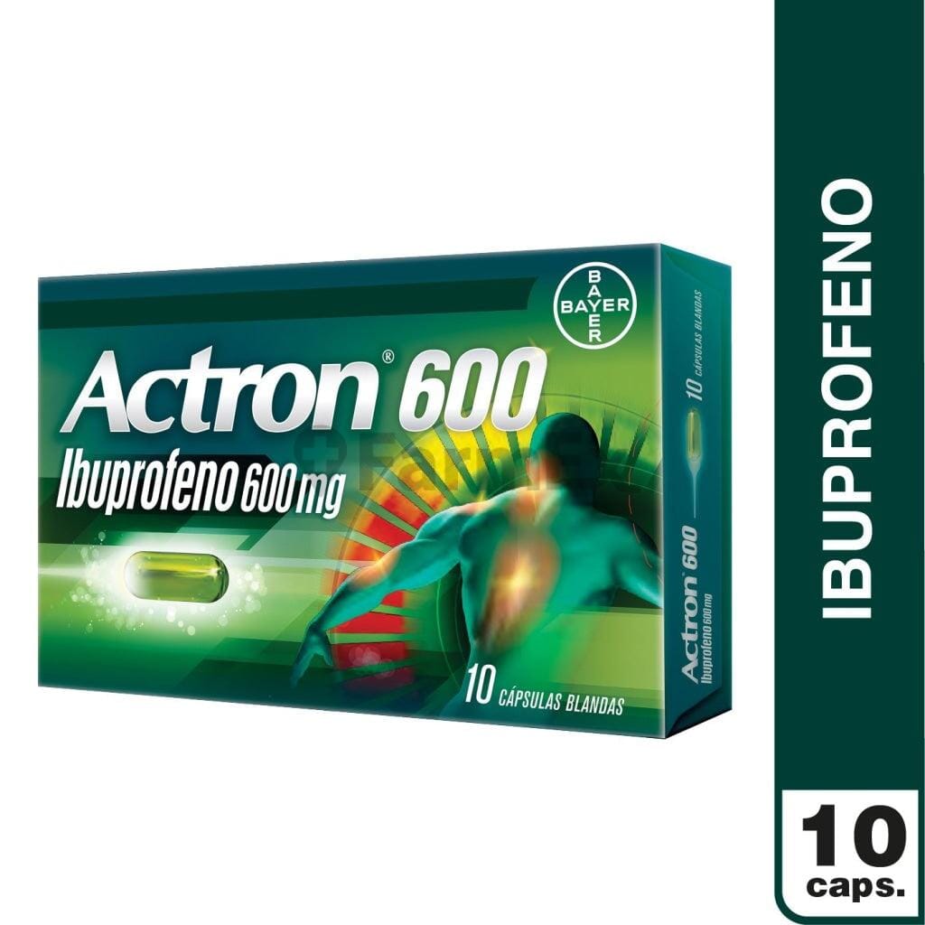 Actron 600 mg x 10 cápsulas. Farmex-Fonasa 