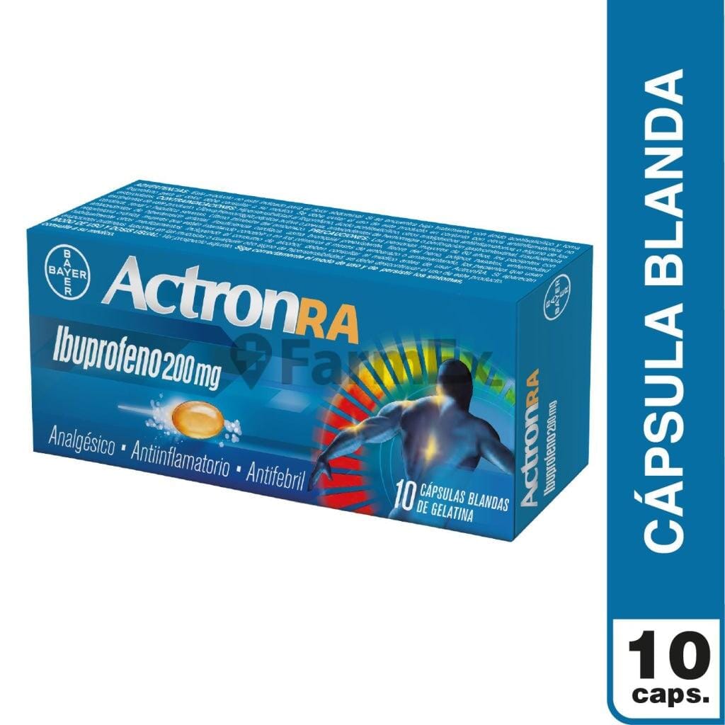 Actron RA 200 mg x 10 cápsulas. Farmex-Fonasa 