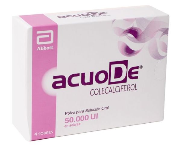 Acuode Colecalciferol 50.000UI Polvo Oral x 4 Sobres.