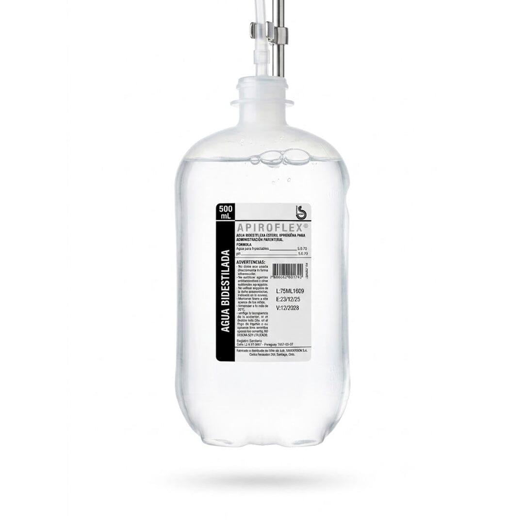 Agua Bidestilada Apiroflex para inyectables de 500mL X 1 unidad SANDERSON 