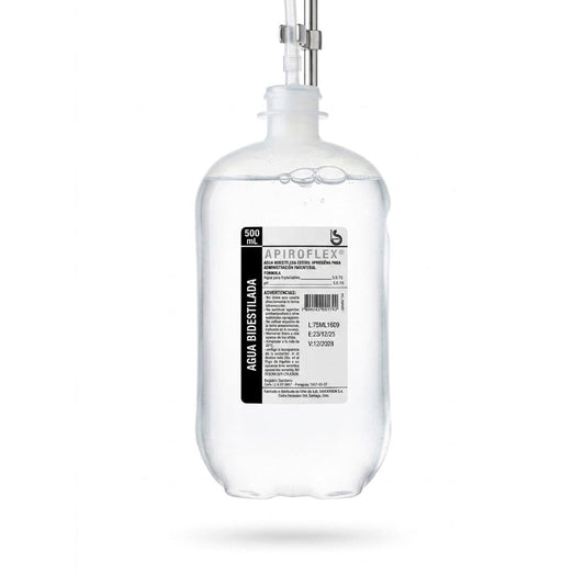 Agua Bidestilada Apiroflex para inyectables de 500mL X 1 unidad SANDERSON 