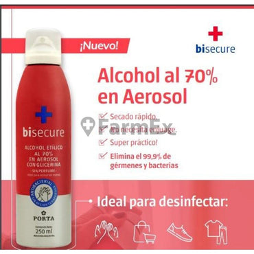 Alcohol Bisecure en Aerosol 70% x 250 mL Farmex-BanMedica-Persistente 