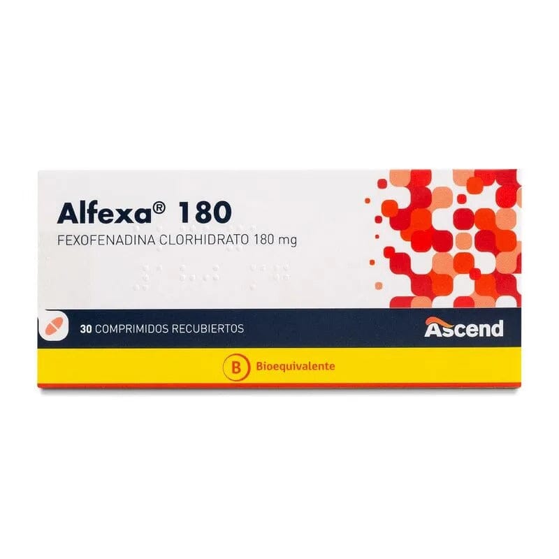 Alfexa - Fexofenadina 180 mg - 30 Comprimidos Recubiertos ASCEND 